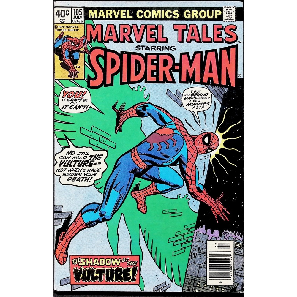 Marvel Comic Book Marvel Tales #105 Spider-Man Vulture 1979 Bronze Age Newsstand